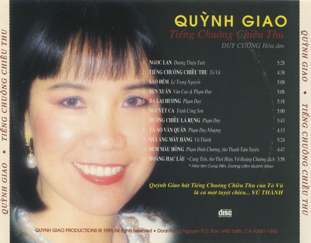 Quỳnh Giao CD - Tiếng Chuông Chiều Thu