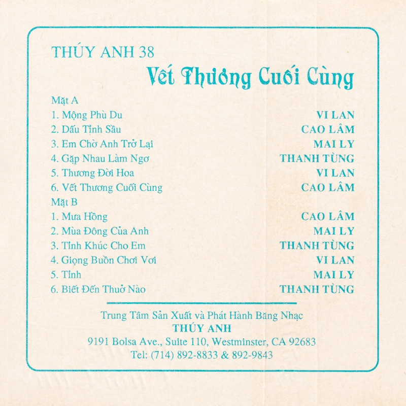 Tape Thúy Anh 38 - Vết Thương Cuối Cùng