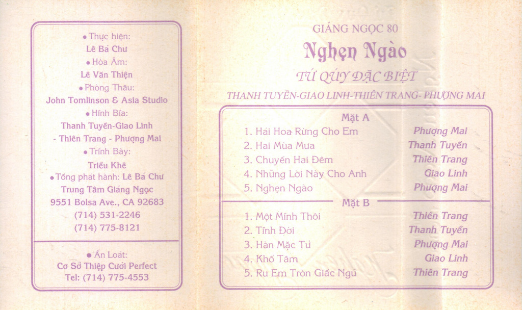 Tape Giáng Ngọc 80 - Nghẹn Ngào