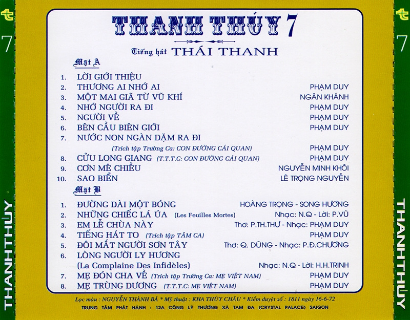 Thanh Thúy 7 - Tiếng Hát Thái Thanh