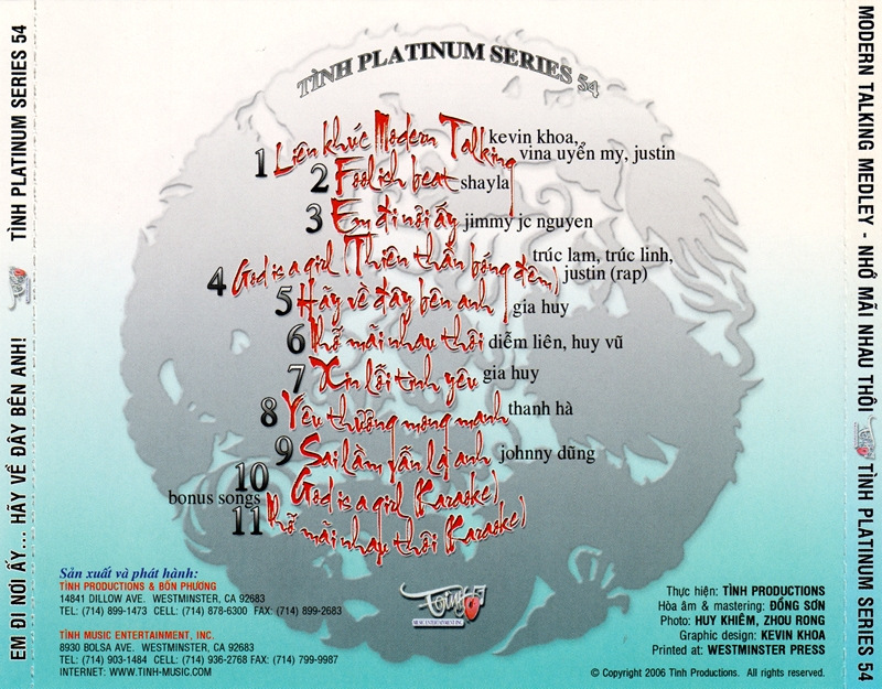 Tình Platinum CD054 - Liên Khúc Modern Talking - Nhớ Mãi Nhau Thôi