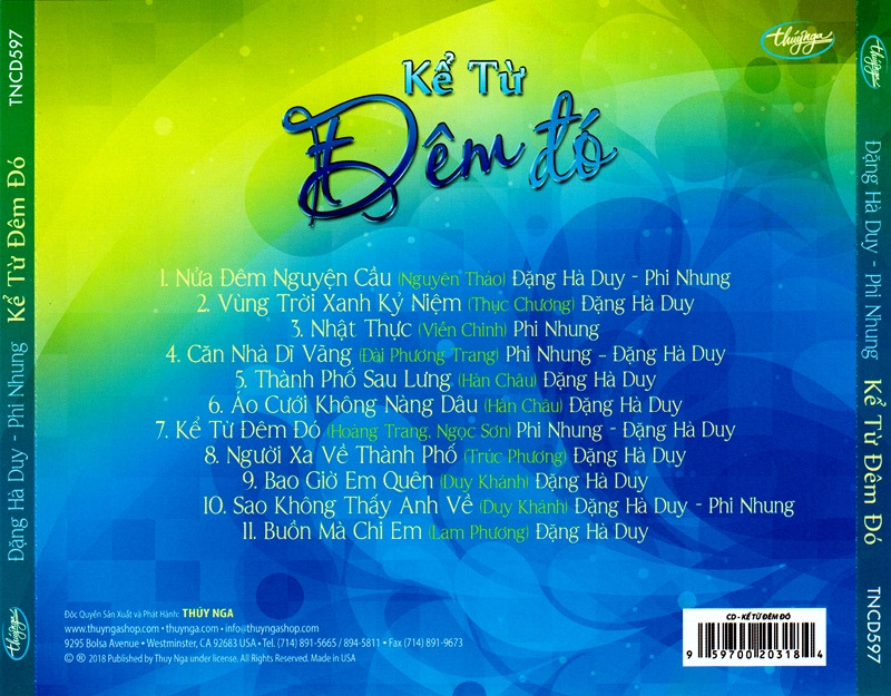 Thúy Nga CD597 - Kể Từ Đêm Đó