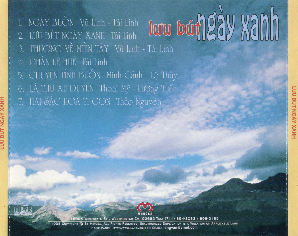 Mimosa CD088 - Lưu Bút Ngày Xanh