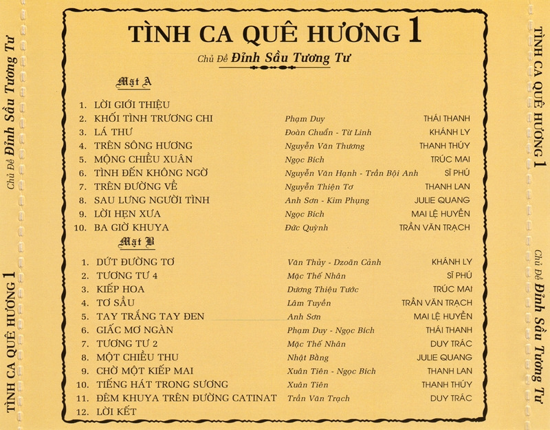 Băng Nhạc Tình Ca Quê Hương 1 - Đỉnh Sầu Tương Tư