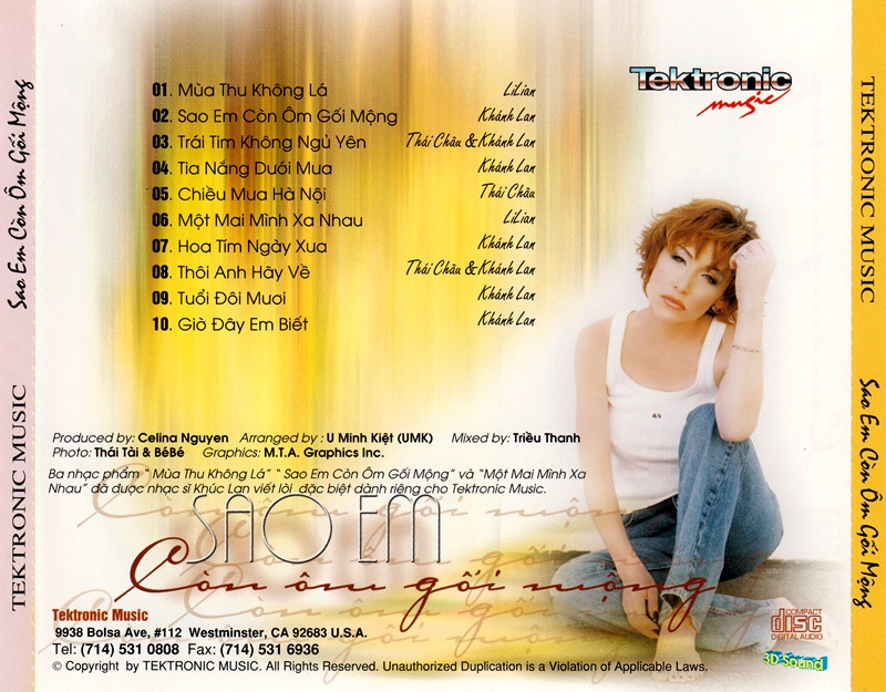 Tektronic CD - Sao Em Còn Ôm Gối Mộng