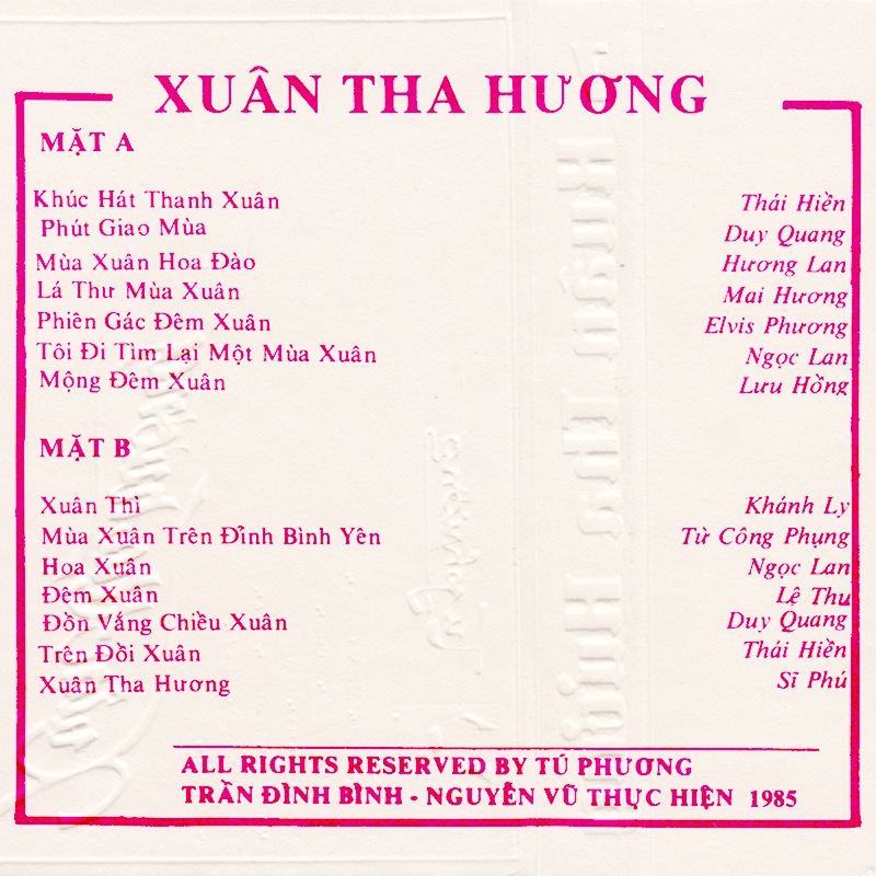 Tape Tú Phương 7 - Xuân Tha Hương
