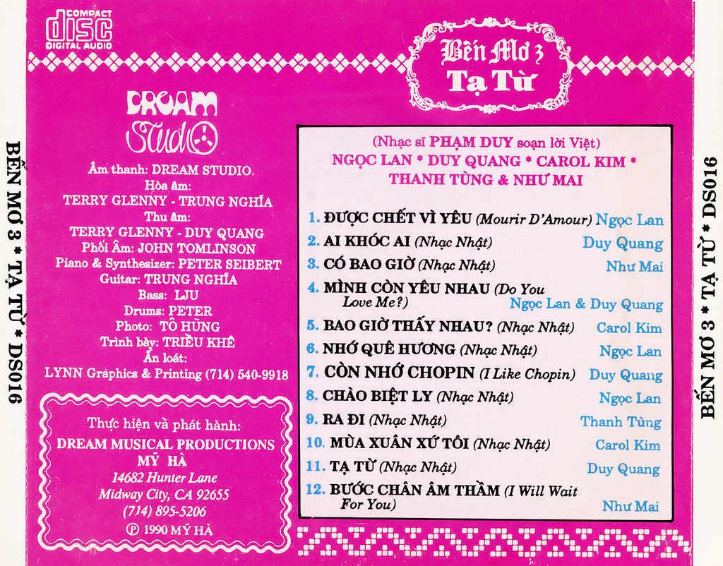 Dream Studio CD016 - Bến Mơ 3 - Tạ Từ