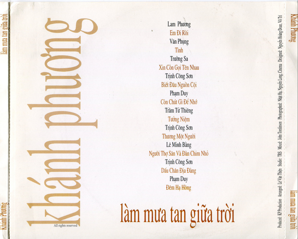 Khánh Phương CD - Làm Mưa Tan Giữa Đời