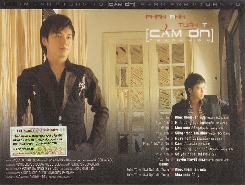 Khoa & Cường Vina CD - Cảm Ơn (Thank You) - Phan Anh & Tuấn Tú