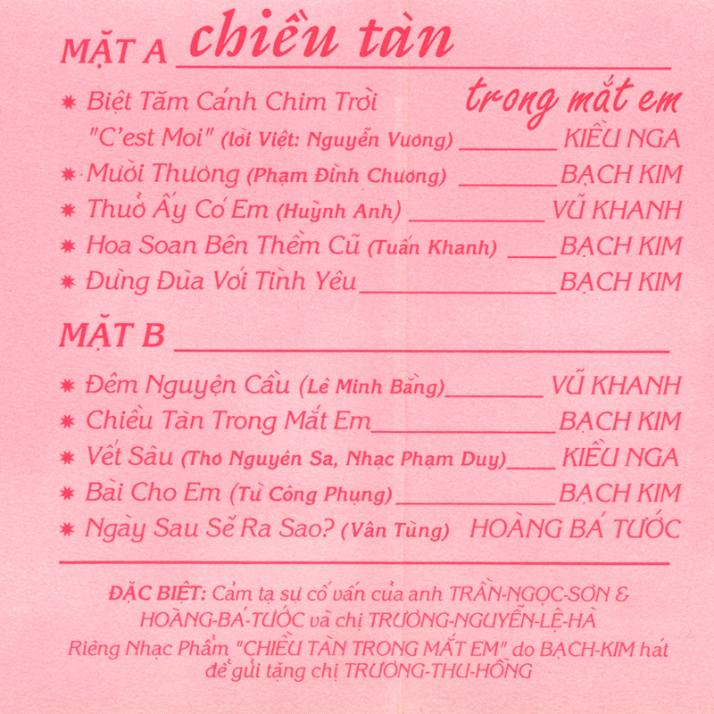 Tape Duyên Dáng - Chiều Tàn Trong Mắt Em