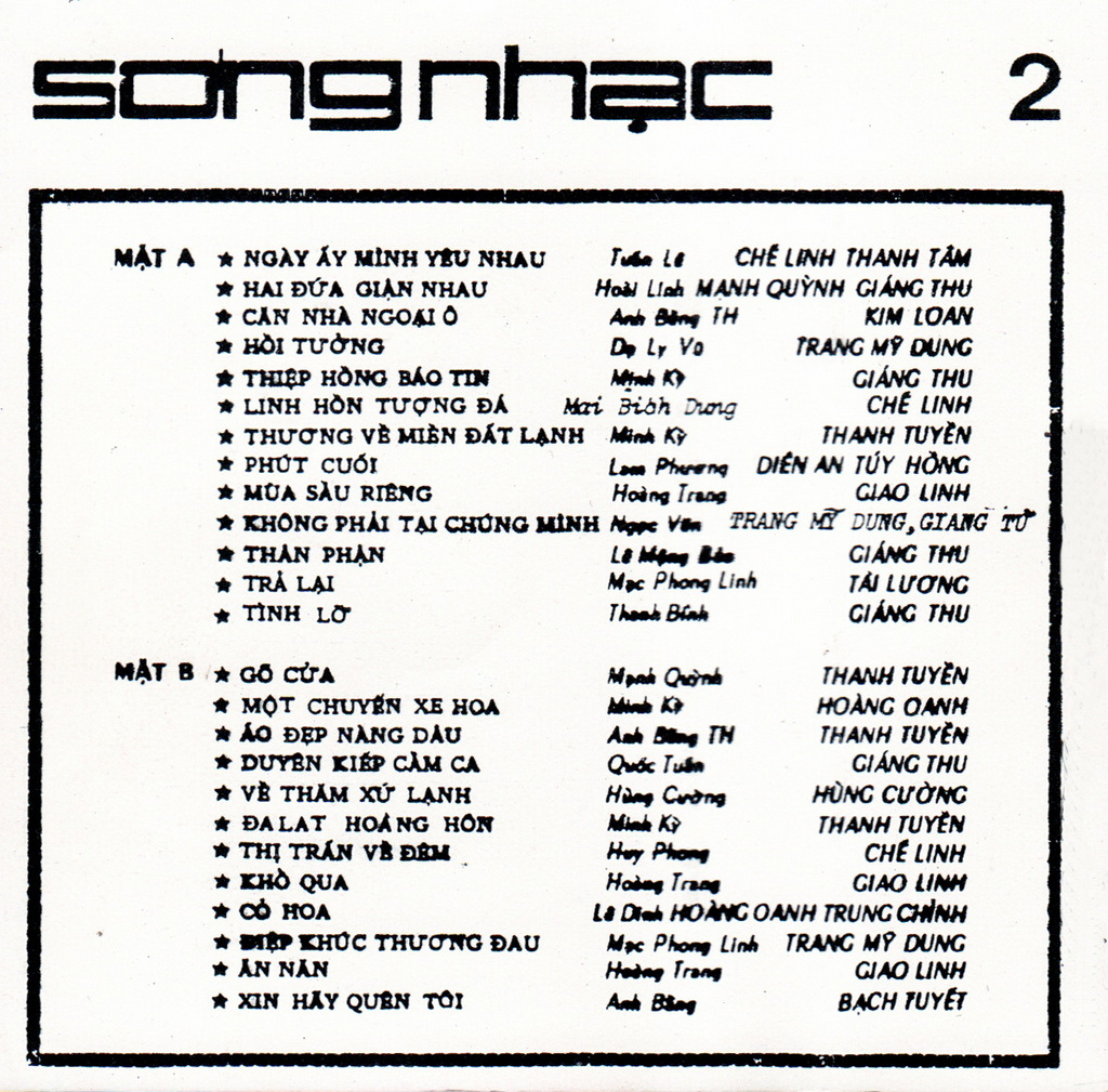 Tape Sóng Nhạc 2 - Giáng Thu