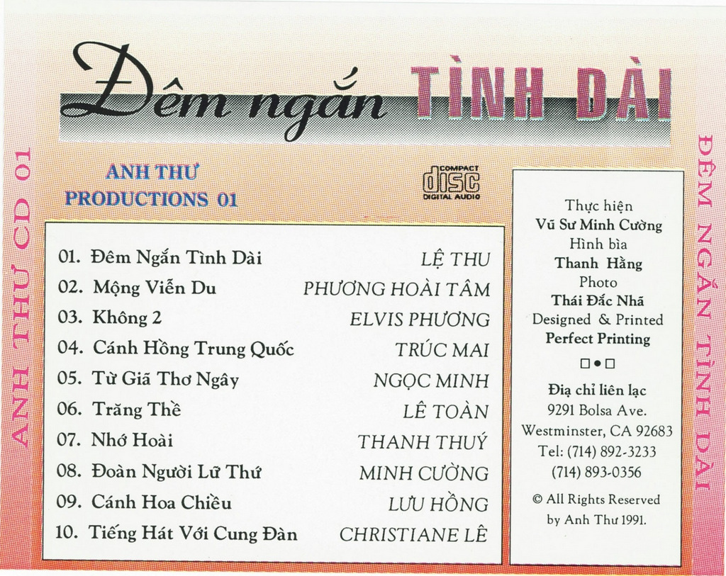 Anh Thư CD001 - Đêm Ngắn Tình Dài