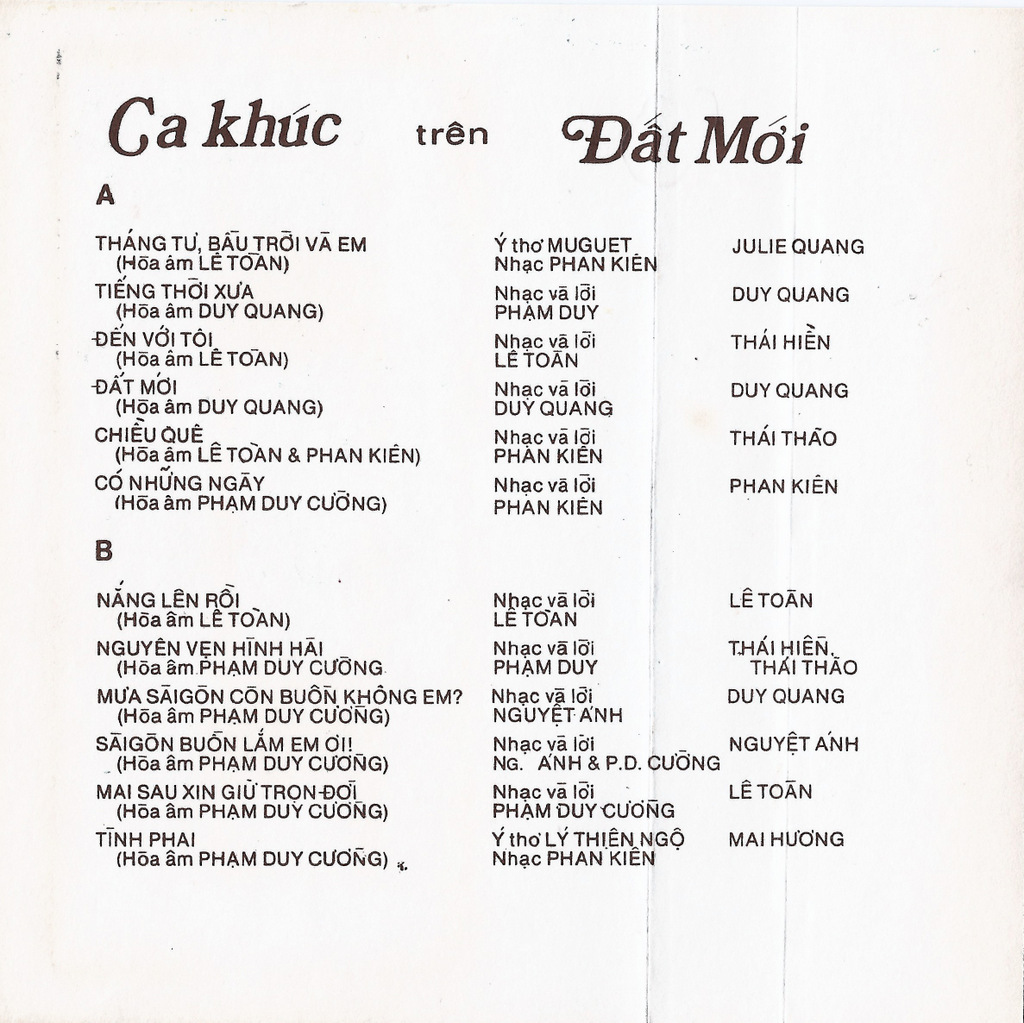 Tape Thanh Lan - Ca Khúc Trên Đất Mới