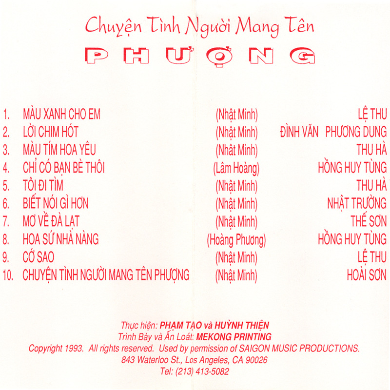 Tape SaiGon 1 - Chuyện Tình Người Mang Tên Phượng