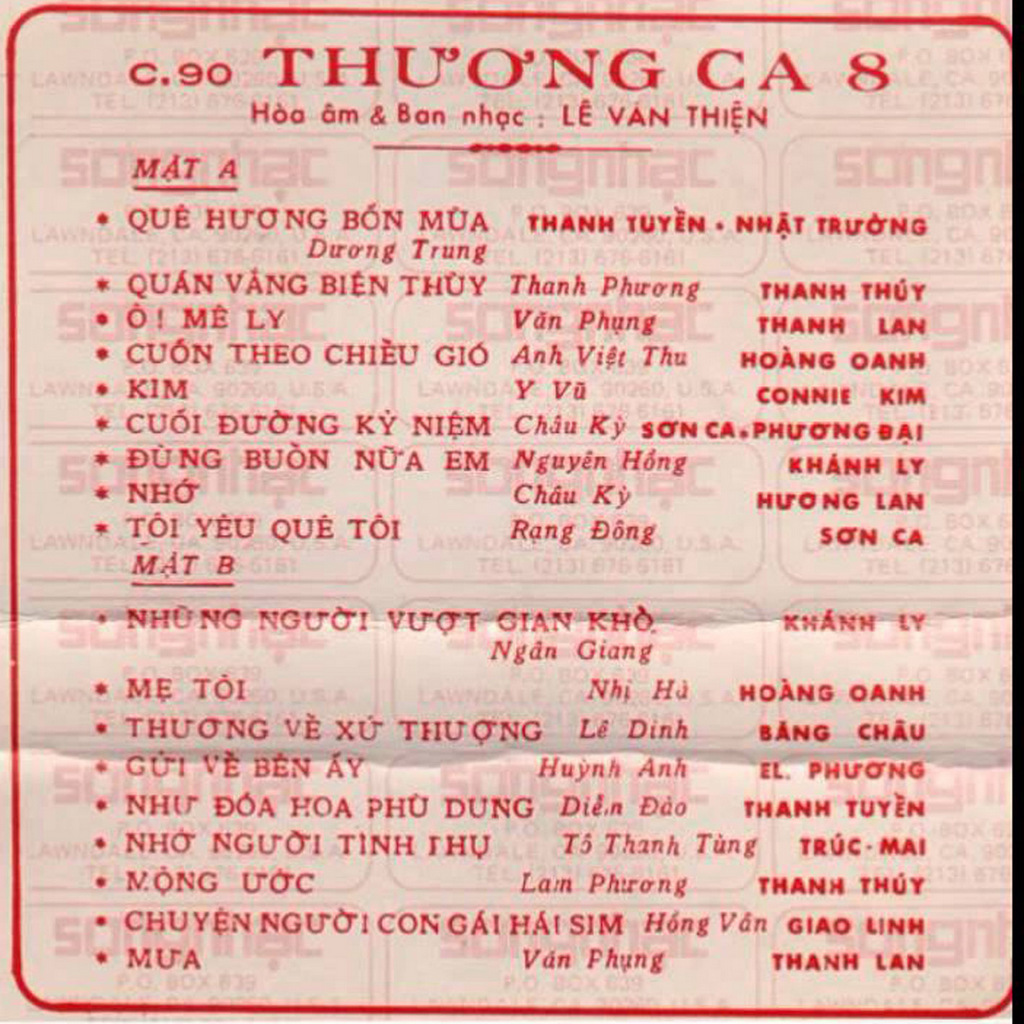 Tape Thương Ca 8