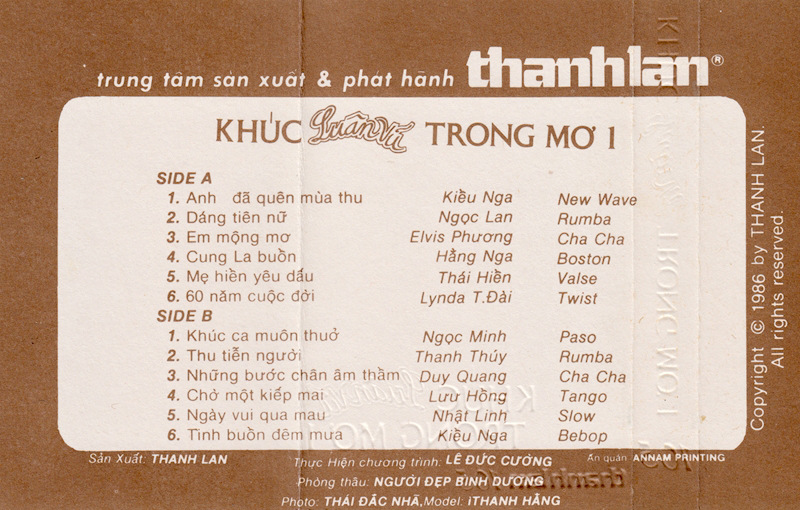 Tape Thanh Lan 105 - Khúc Luân Vũ Trong Mơ 1