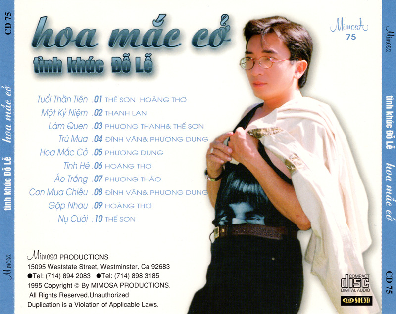 Mimosa CD075 - Tình Khúc Đỗ Lễ - Hoa Mắc Cỡ