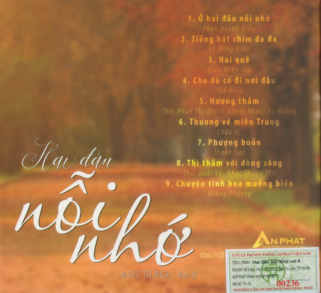 Hồ Gươm CD - Tố Nga Vol 8 - Ở Hai Đầu Nỗi Nhớ
