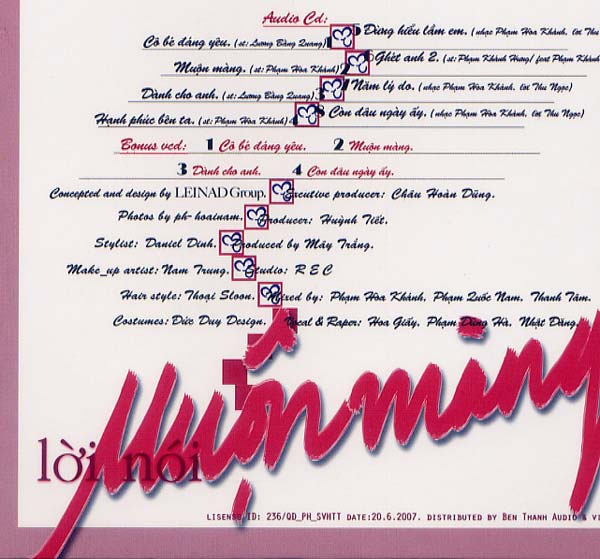 Bến Thành CD - Mây Trắng Vol 5 - Lời Nói Muộn Màng