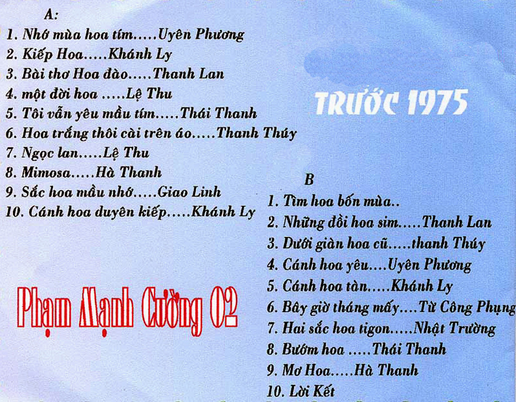 Phạm Mạnh Cương 02 - Hoa và Nghệ sĩ