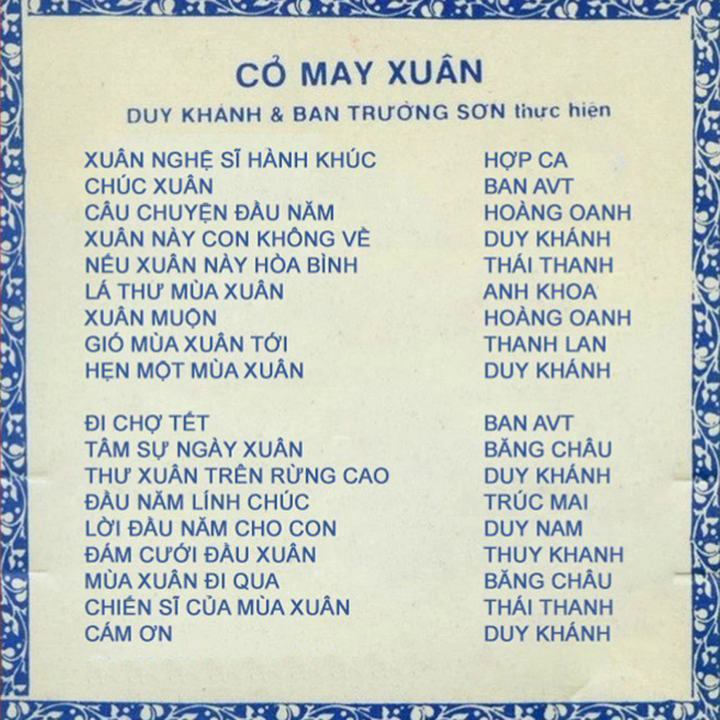 Tape Duy Khánh & Ban Nhạc Trường Sơn - Cỏ May Xuân