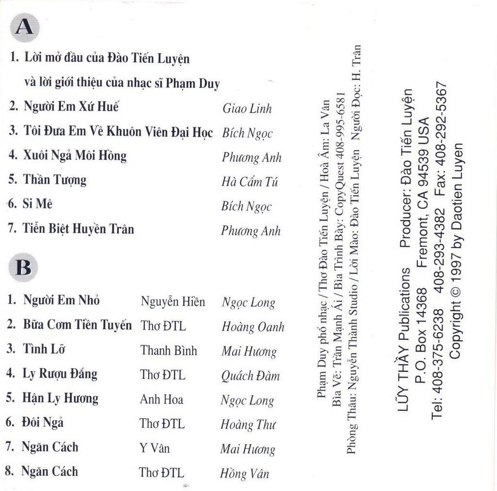 Tape Phạm Duy & Đào Tiên Luyện - Tiễn Biệt Huyền Trân