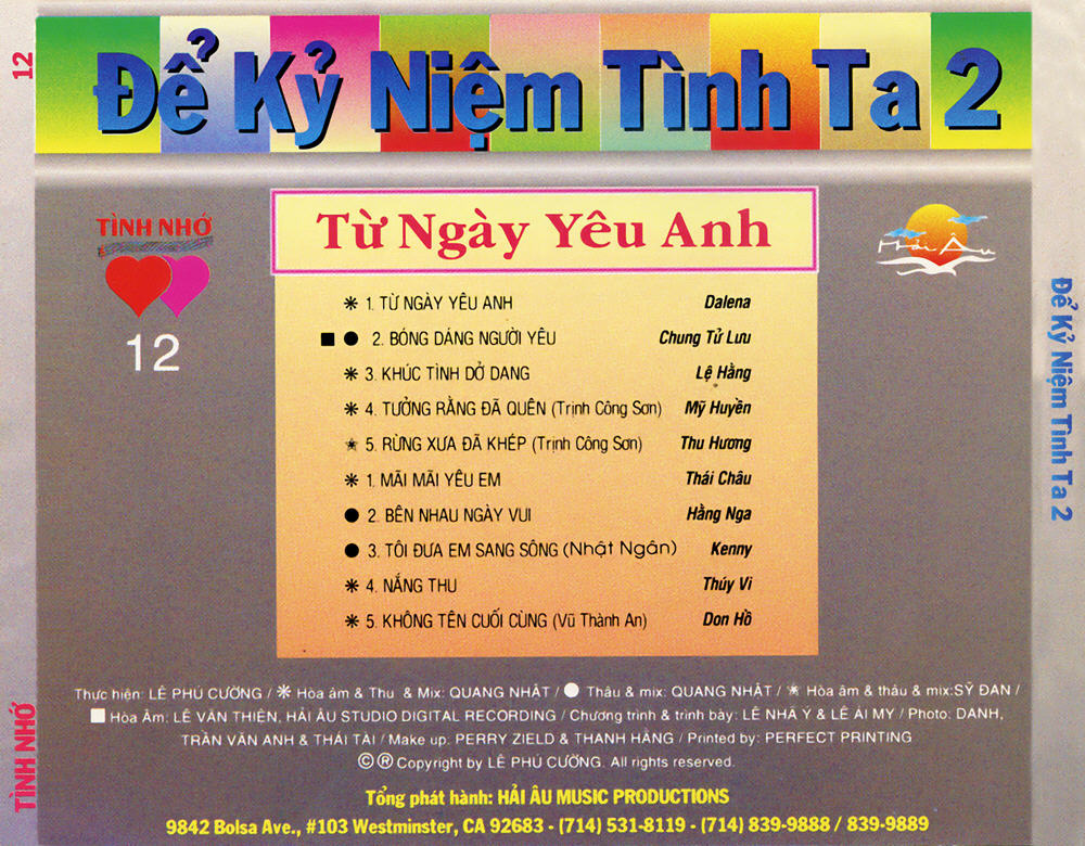 Hải Âu CD - Ðể Kỷ Niệm Tình Ta (03 CD)