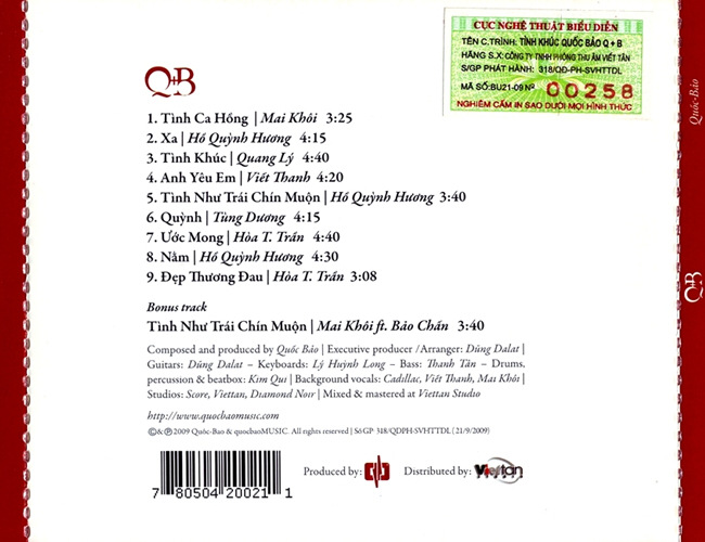 Viết Tân CD - Tình Khúc Quốc Bảo Q + B