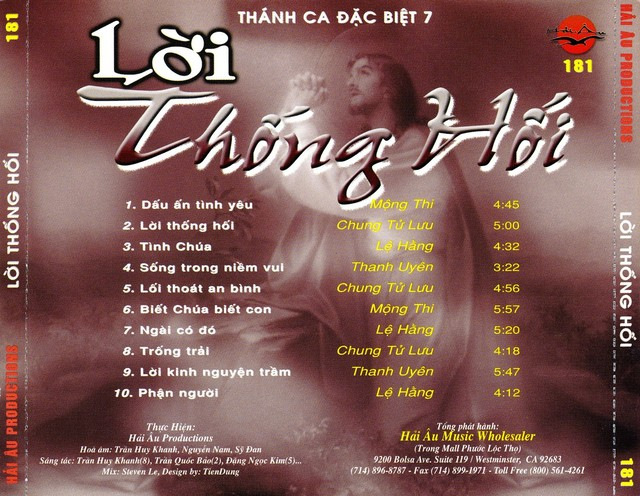 Hải Âu CD181 - Thánh Ca - Lời Thống Hối