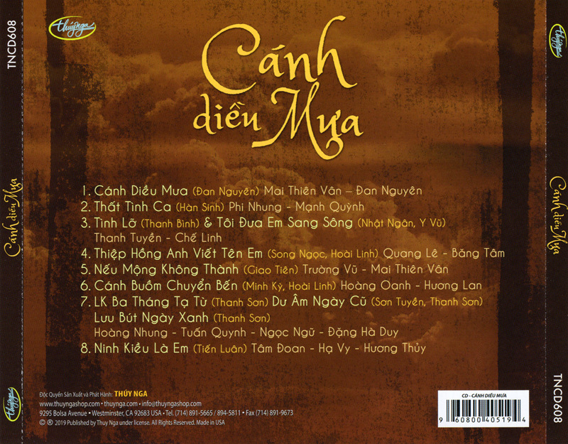 Thuý Nga CD608 - Cánh Diều Mưa