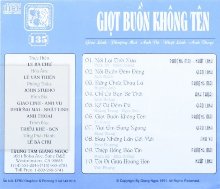 Tape Giáng Ngọc 135 - Giọt Buồn Không Tên