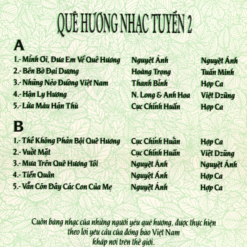 Tape Nguyệt Ánh - Quê Hương Nhạc Tuyển 2