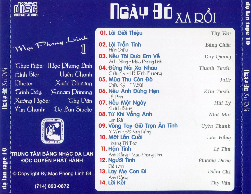Dạ Lan 10 - Mạc Phong Linh 1 - Ngày Đó Xa Rồi