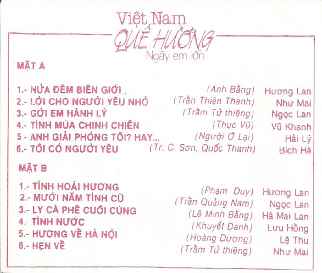 Tape Dạ Lan 36 - Việt Nam Quê Hương Ngày Em Lớn