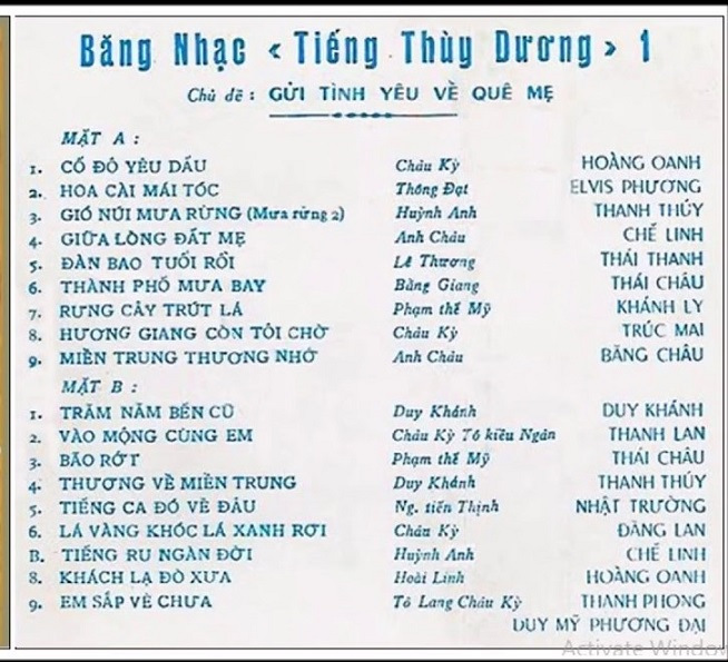 Tape Thùy Dương 1 - Gửi Tình Yêu Về Quê Mẹ