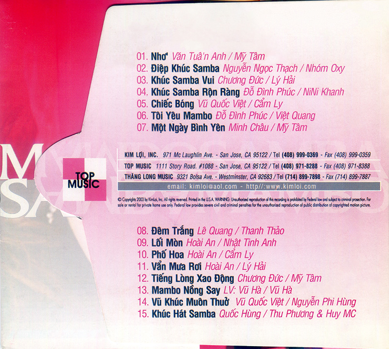 Kim Lợi CD - Top Hits - Samba Mambo