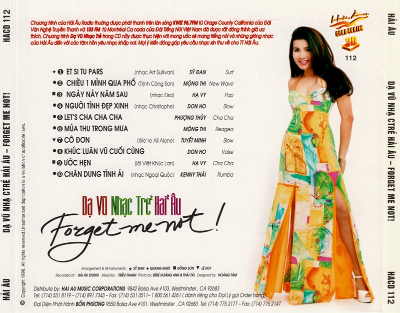 Hải Âu CD112 - Forget Me Not - Dạ Vũ Nhạc Trẻ Hải Âu