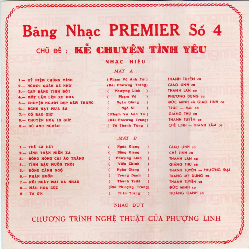 Tape Premier 4 - Kể Chuyện Tình Yêu