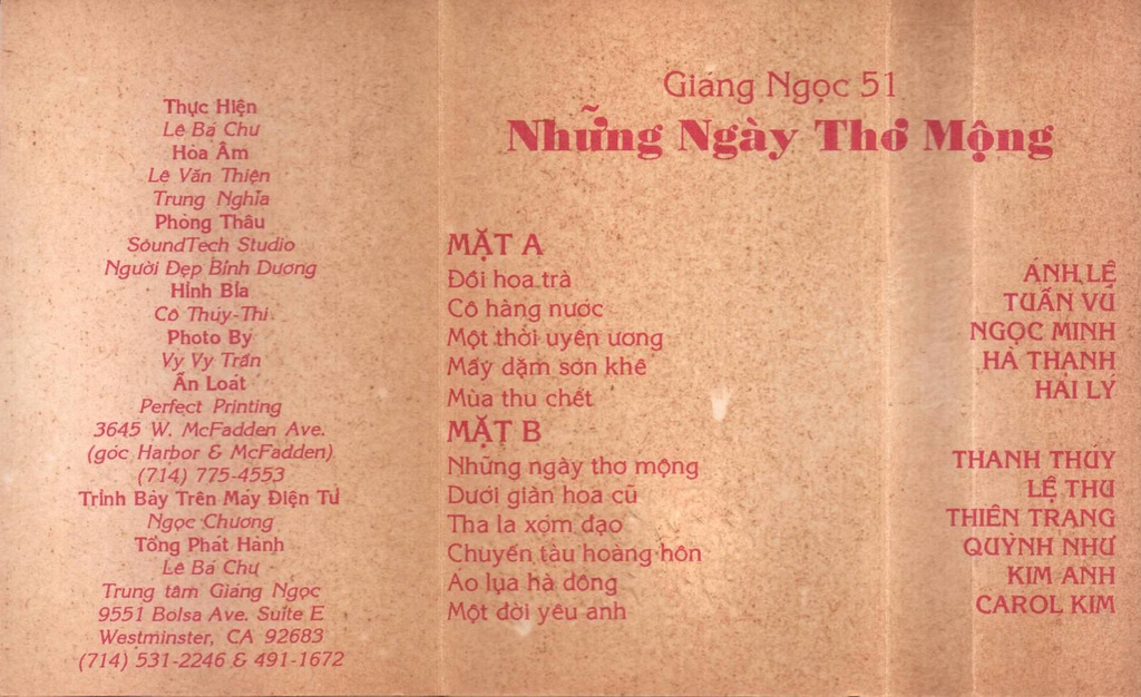 Tape Giáng Ngọc 51 - Những Ngày Thơ Mộng