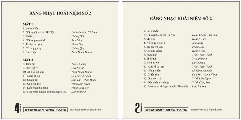 Tape Mạc Thuỷ - Hoài Niệm 2