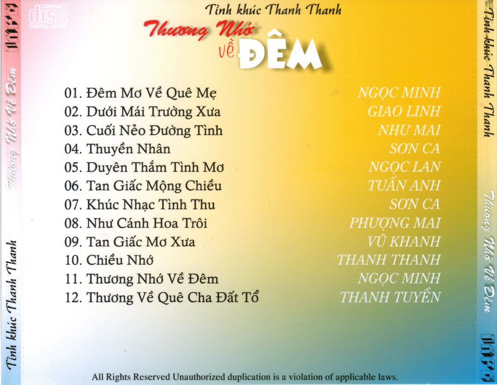Thương Nhớ Về Đêm - Tình Khúc Thanh Thanh