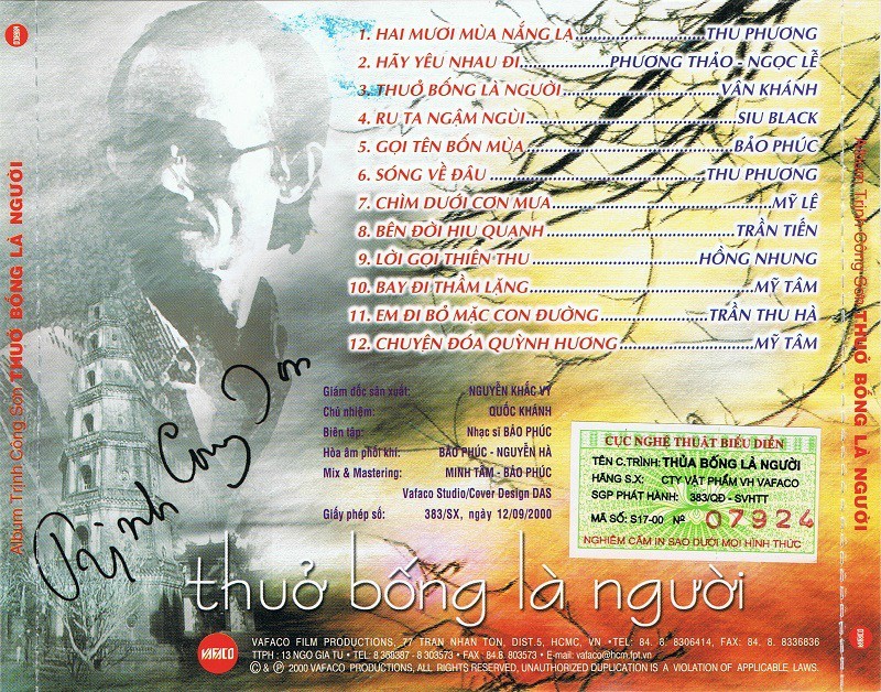 Vafaco CD - Tình Khúc Trịnh Công Sơn - Thuở Bống Là Người
