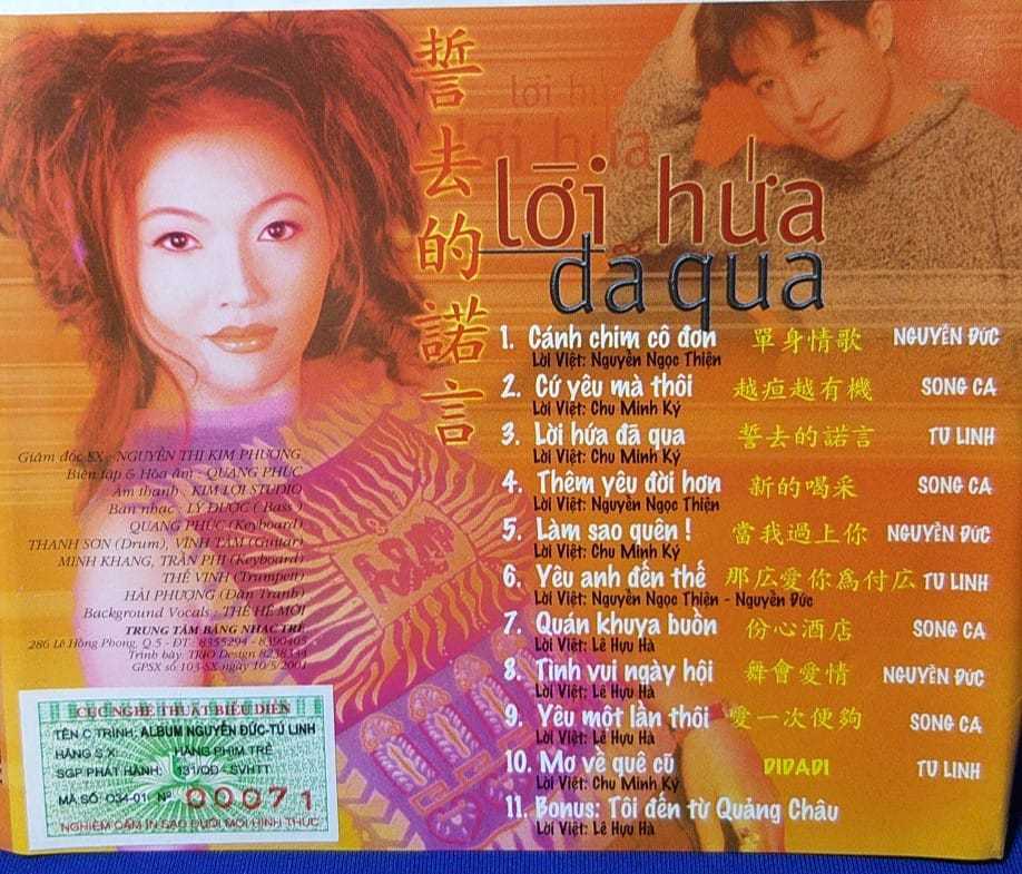 Băng Nhạc Trẻ CD - Lời Hứa Đã Qua - Nguyễn Đức & Tú Linh