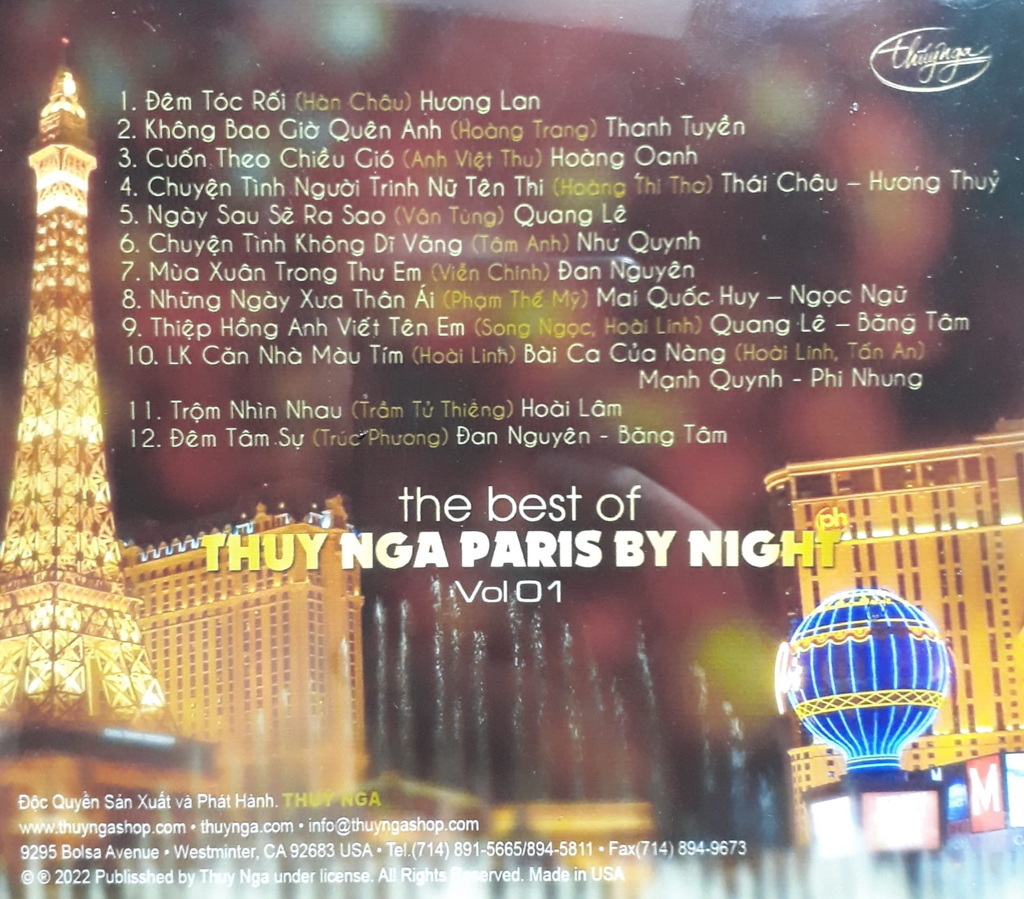 Thúy Nga CD - The Best Of Thúy Nga Vol 1