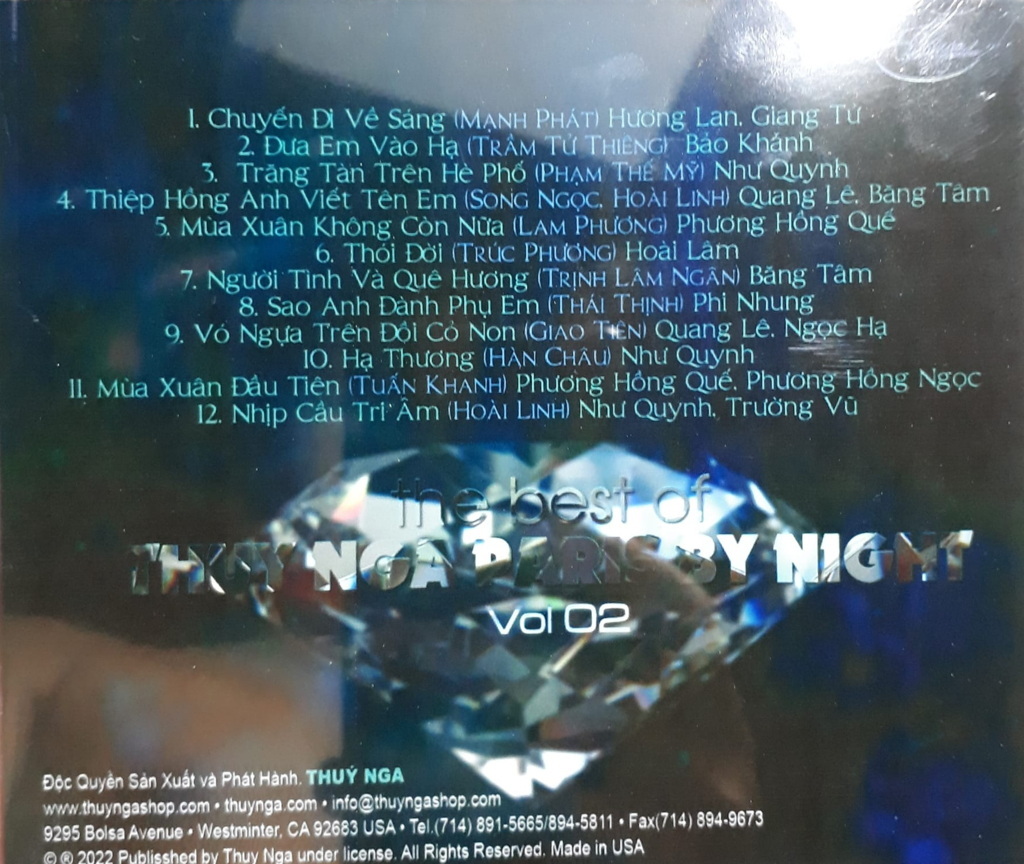 Thúy Nga CD - The Best Of Thúy Nga Vol 2
