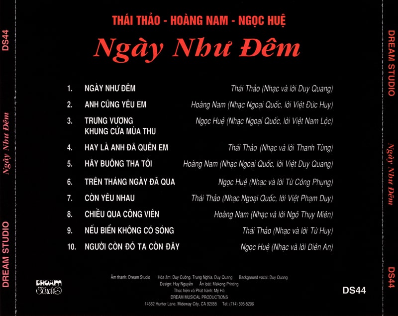 Dream Studio CD044 - Ngày Như Đêm