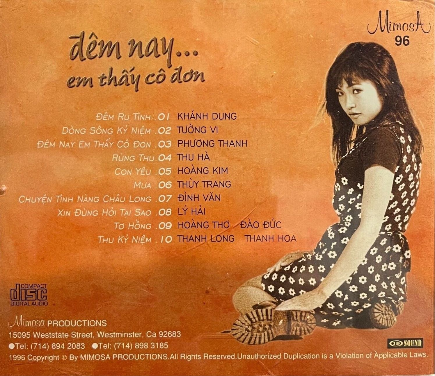 Mimosa CD 096 - Đêm Nay Em Thấy Cô Đơn
