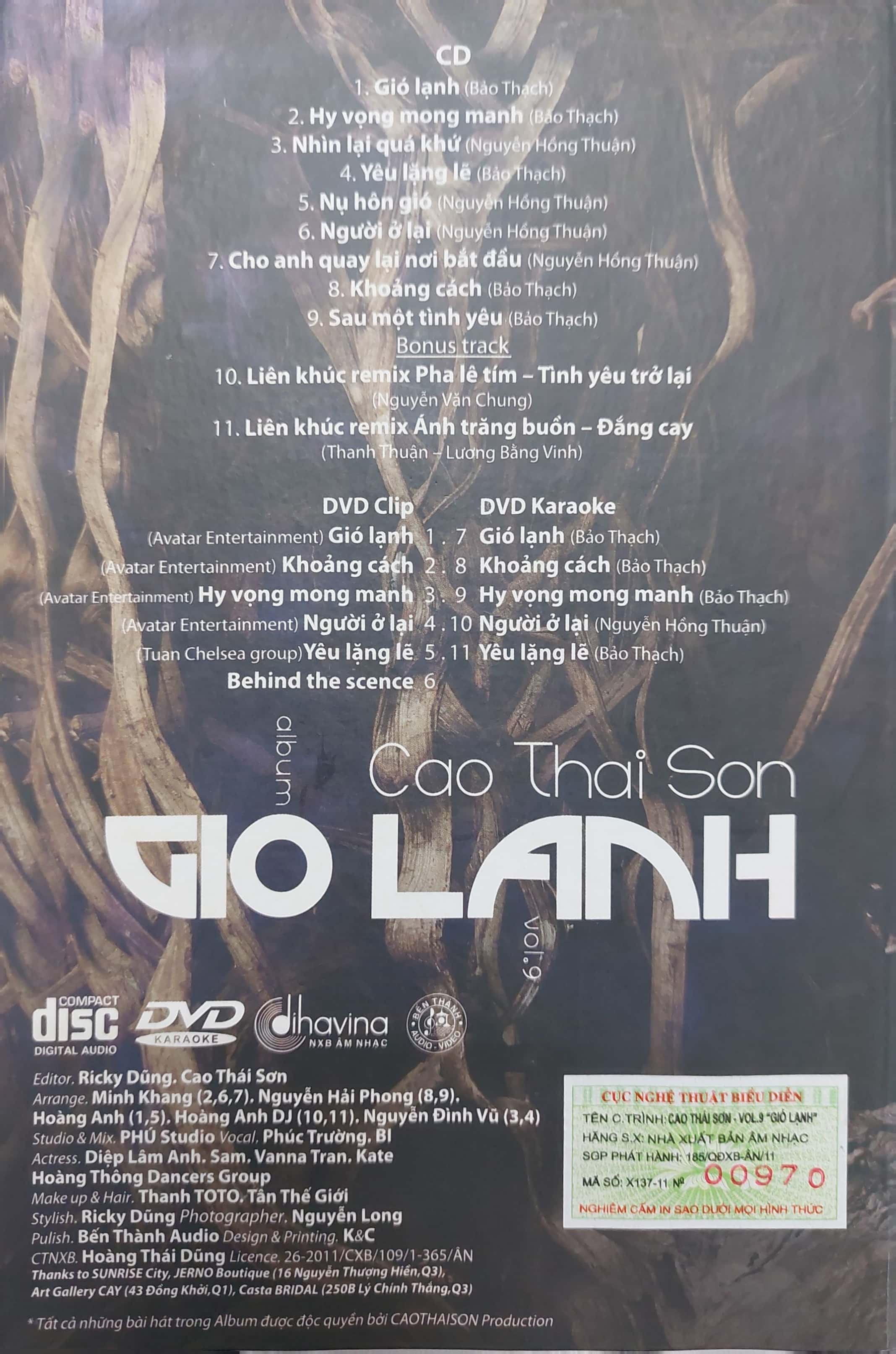 Dihavina CD - Gió Lạnh - Cao Thái Sơn