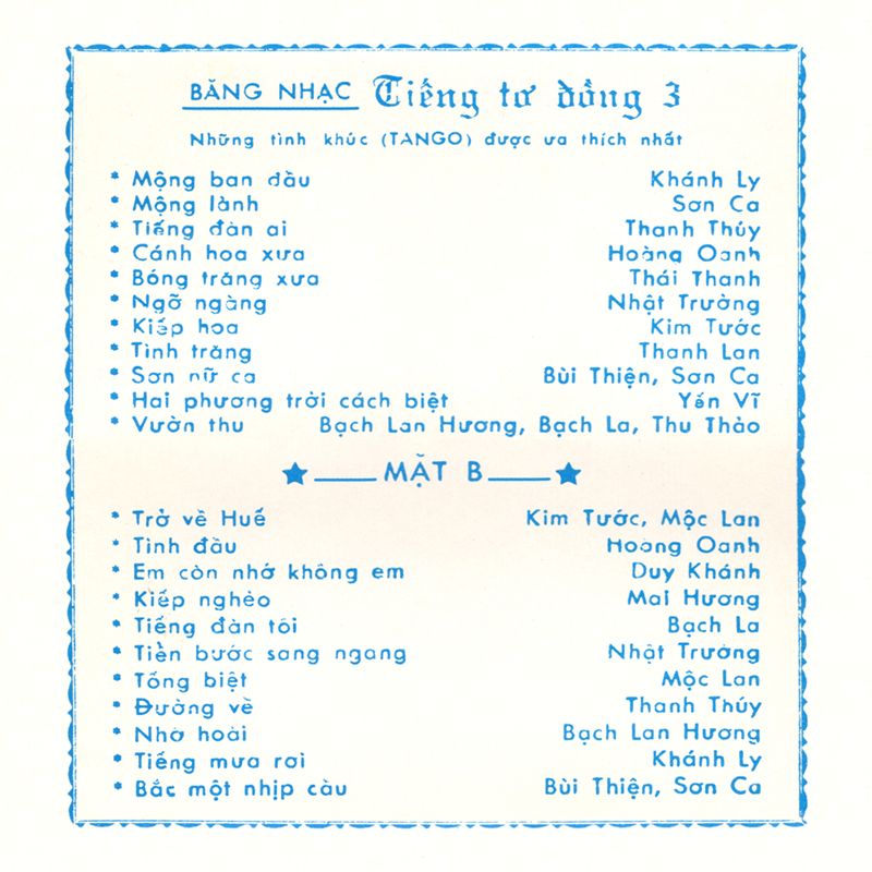 Tape Bốn Phương - Tiếng Tơ Đồng 3