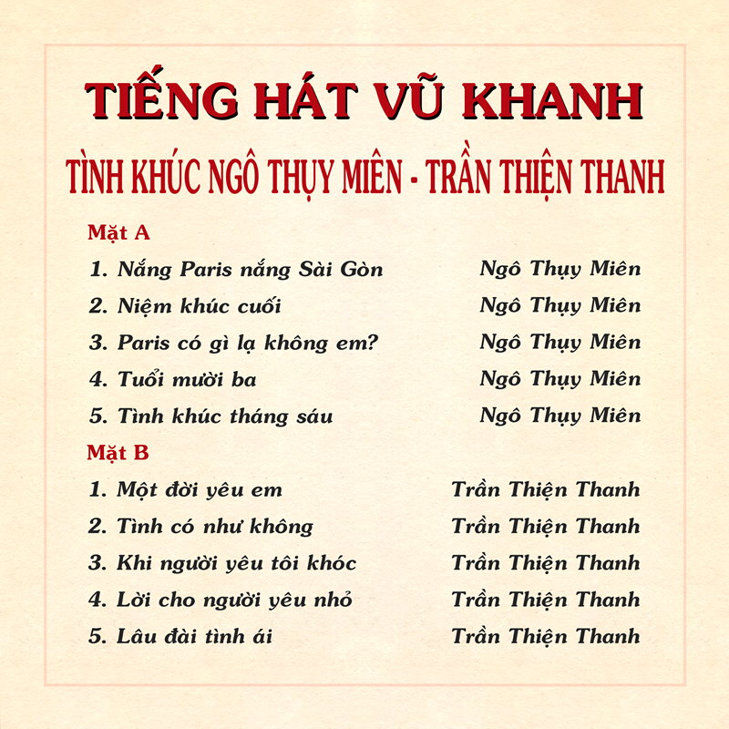 Tape Đời 34 - Tình khúc Ngô Thụy Miên, Trần Thiện Thanh - Vũ Khanh
